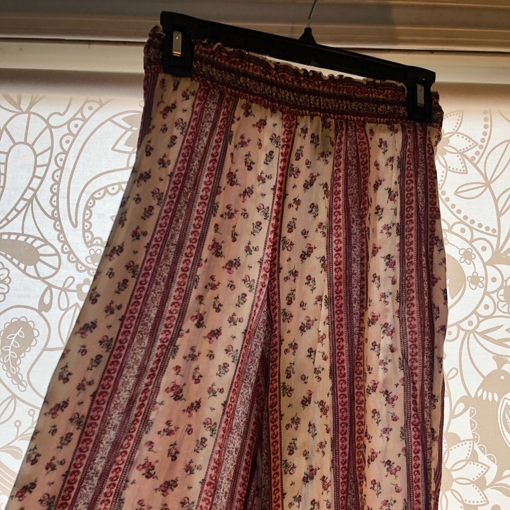 Flowery wide leg pants